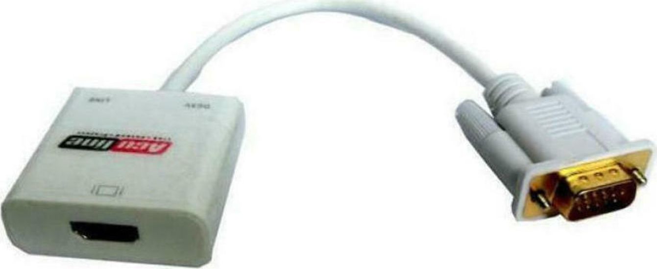 Aculine AD-047 Μετατροπέας VGA male σε HDMI female Λευκό