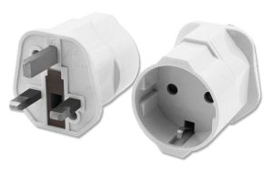 POWERTECH αντάπτορας ρεύματος PT-991, UK σε German type, 13A, λευκός