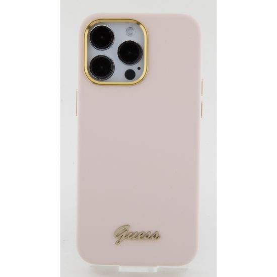 Guess “Vintage Script Gold Logo Collection” Σκληρή Θήκη προστασίας από σιλικόνη – Apple iPhone 15 Pro (Ροζ – GUHCP15LSMBSLP)
