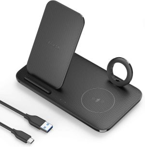 Anker PowerWave 3-in-1 Stand with Watch Charging Cable Holder A2579011 Black