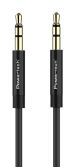 POWERTECH καλώδιο 3.5mm prime PTR-0088, AUX, 3 pin, copper, 3m, μαύρο