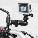 Motowolf Βάση Αλουμινίου για Action Camera/GoPro για Βάση Καθρέπτη Μοτοσυκλέτας 360 Μοιρών 35MDL3519CB