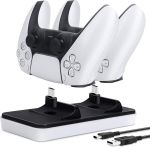 Dobe Charging Dock Βάση Φόρτισης για 2 χειριστήρια PS5 Λευκή