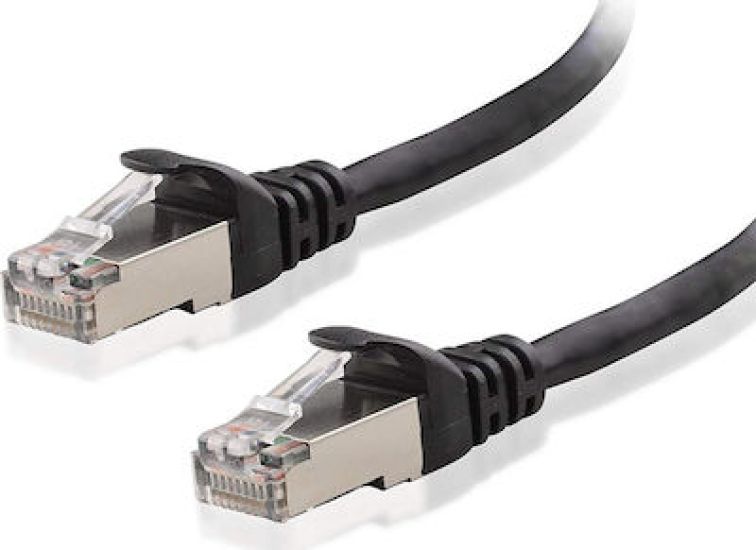 Powertech S/FTP Cat.6e Καλώδιο Δικτύου Ethernet 0.2m Μαύρο