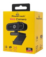 POWERTECH web camera PT-1427, 5MP, 2K QHD, αυτόματη εστίαση, 1.5m, μαύρη