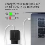 Axagon Φορτιστής Θύρα USB-A και Θύρα USB-C 45W Power Delivery / Quick Charge 3.0 / Quick Charge 4.0 Μαύρος