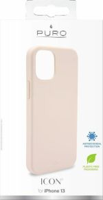 Puro Icon Anti-Microbial Back Cover Σιλικόνης Ροζ (iPhone 13)