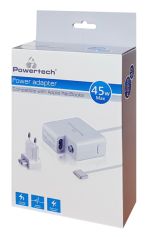 POWERTECH τροφοδοτικό laptop PT-836 για Apple Macbooks, 45W, λευκό