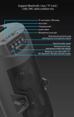 CELEBRAT φορητό ηχείο OS-09 με μικρόφωνο, 10W, BT/TF/USB/AUX, FM, μαύρο