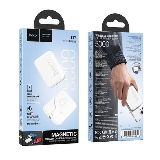 Hoco MagSafe Power Bank 5000mAh Quick Charge 3.0 Λευκό