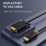 CABLETIME καλώδιο Displayport σε VGA AV585, 1080p, 1.8m, μαύρο