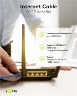 GOOBAY καλώδιο δικτύου 91626, CAT 7 S/FTP, copper, 500MHz, 5m, μαύρο