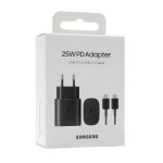 Samsung EP-TA800X Φορτιστής USB-C και Καλώδιο USB-C 25W Black (Retail)