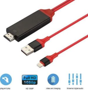 OEM Cable HDMI male - Lightning / USB-A male 2m