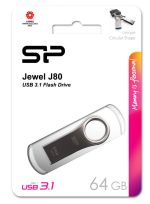 SILICON POWER USB Flash Drive Jewel 80, 64GB, USB 3.1, Titanium