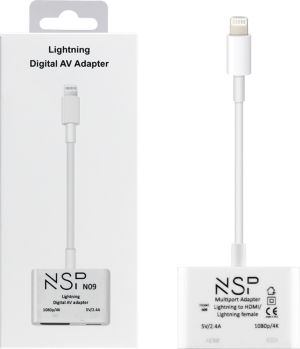 NSP N09 Μετατροπέας Lightning male σε HDMI female Λευκό