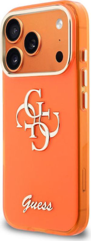 Guess IML 4G Script Metal Case for iPhone 17 Pro Max – Orange – Θήκη Προστασίας για iPhone 17 Pro Max σε πορτοκαλί χρώμα