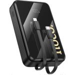 HOCO Q37A GRACEFUL, POWERBANK, 20000MAh, ΜΕ 2 ΕΝΣΩΜΑΤΩΜΕΝΑ ΚΑΛΩΔΙΑ, ΜΑΥΡΟ