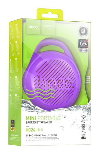 Hoco HC24 Ηχείο Bluetooth 5W με Ραδιόφωνο Μωβ
