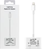 NSP N09 Μετατροπέας Lightning male σε HDMI female Λευκό