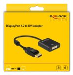 DELOCK αντάπτορας DisplayPort 1.2 σε DVI 62599, active, 4K, 20cm, μαύρος
