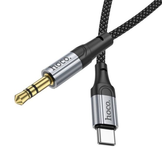 Hoco UPA26 Braided USB 2.0 Cable USB-C male - 3.5mm Μαύρο 1m