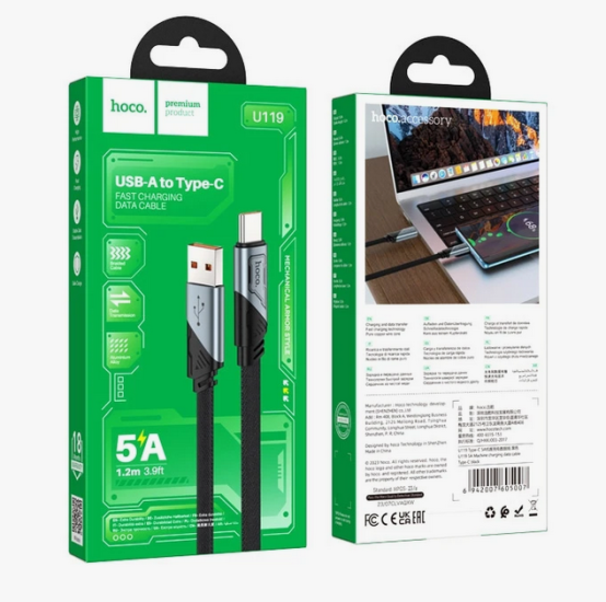 Hoco U119 Machine USB to USB-CFast Charging Data Cable 1.2m Black