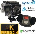 Lamtech LAM021615 Action Camera 4K Ultra HD Υποβρύχια (με Θήκη) και Wi-Fi Μαύρη