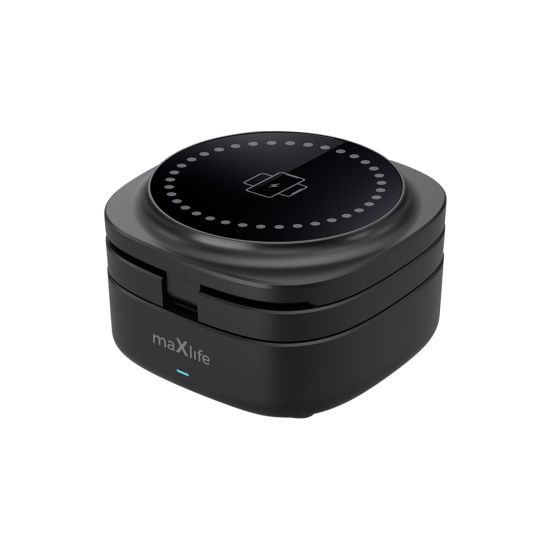 Maxlife MXWC-06 magnetic wireless charger – Μαγνητικός ασύρματος φορτιστής 3 σε 1 μέγιστης ισχύος 15W σε μαύρο χρώμα