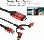 Προσαρμογέας 3 in 1 Mirascreen HDMI 1080P HDTV Cable, 2m Type-C / Micro USB / Lightning Black