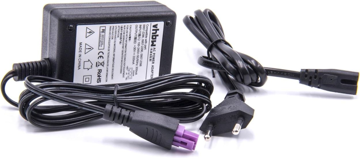 vhbw Power Supply Compatible with HP Deskjet 1000 - J110, 1000 - J110A, 1050A - J410, 1050A - J410g, 1050A - J410h, 1051, 1010 P