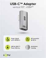 GOOBAY αντάπτορας USB-C 74443, γωνιακός 90°, USB4, 240W, 40Gbps, 8K, γκρι
