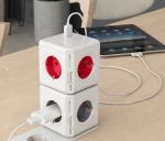 Allocacoc 1202GY/DEOUPC Original PowerCube 4 Θέσεων με 2 USB Χωρίς Καλώδιο Γκρι