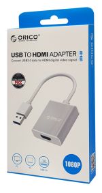 ORICO αντάπτορας USB 3.0 σε HDMI UTH-SV, 1080p, 15cm, ασημί