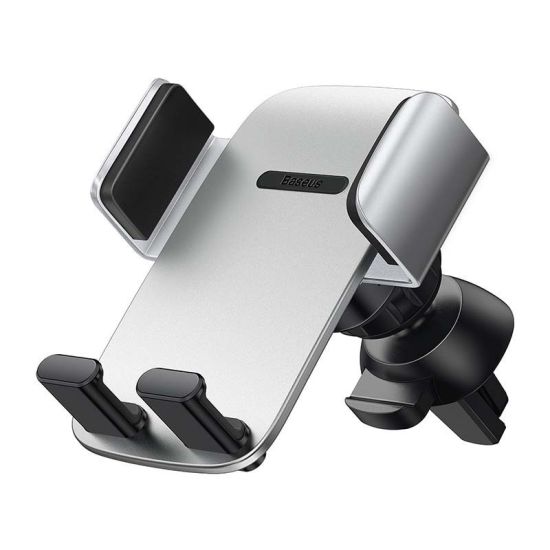 Baseus Easy Control Pro Βάση Κινητού Αυτοκινήτου με Ρυθμιζόμενα Άγκιστρα Ασημί