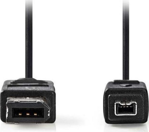Nedis CCGP62100BK20 FireWire Cable 4-pin male - 6-pin male 2m