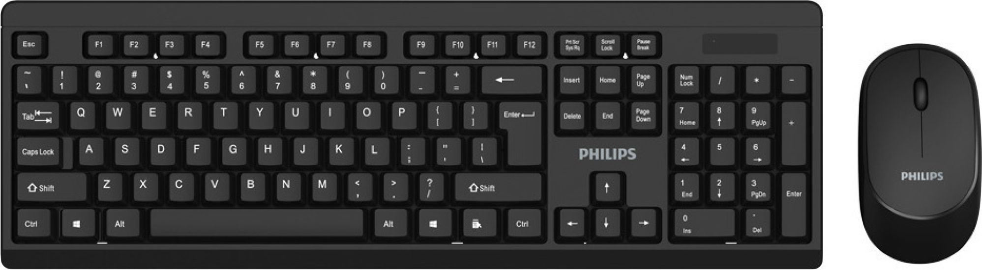 Philips C324 Ασύρματο Σετ Πληκτρολόγιο & Ποντίκι Αγγλικό US
