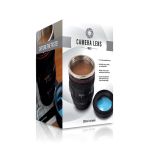 The Source – Camera Lens Mug with Lid Φακός Φωτογραφικής Μηχανής Κούπα Μεταλλική με Καπάκι Μαύρη 300ml