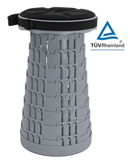 POWERTECH HUH-0236 πτυσσόμενο καρεκλάκι με μαξιλάρι γκρι