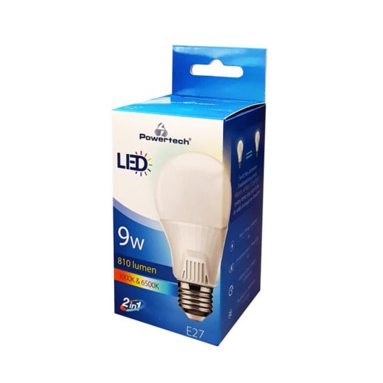 POWERTECH E27-003 Λάμπα LED E27 9W 2in1 3000K & 6500K Samsung LED IC