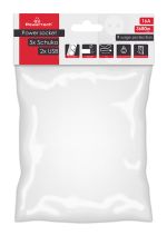 POWERTECH πολύπριζο ασφαλείας PT-1059 5x schuko/2x USB, 16A, 1.4m, λευκό