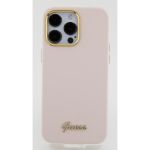 Guess “Vintage Script Gold Logo Collection” Σκληρή Θήκη προστασίας από σιλικόνη – Apple iPhone 15 Pro (Ροζ – GUHCP15LSMBSLP)