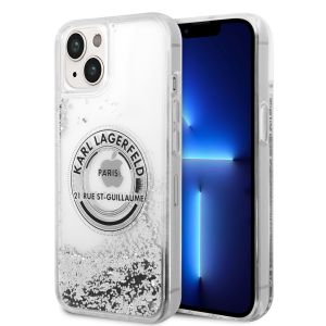 Karl Lagerfeld Liquid Glitter “Rue St.Guillaume Logo Collection” Translucent Θήκη προστασίας – iPhone 14 (Clear/SilverGlitter)