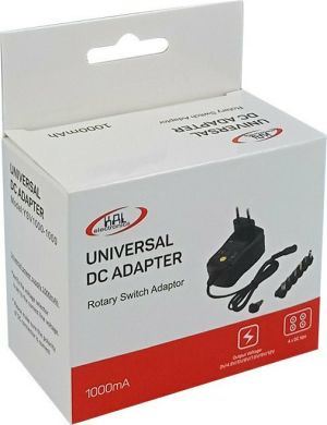 KAL Electronics YSV1500-1000 Ρυθμιζόμενο Universal Τροφοδοτικό 12 έως 24V 1A με 4 βύσματα