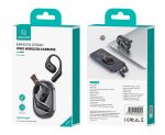 USAMS earphones με θήκη φόρτισης UG26, OWS, Φ14.2mm, 50/300mAh, μαύρα