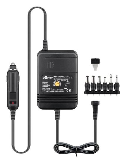 GOOBAY φορτιστής αυτοκινήτου για laptop 53439, 12V-24V, 24W-2A, 6 tips
