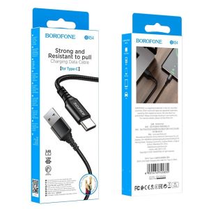 Borofone BX54 Ultra bright USB σε USB-C 2.4A Μαύρο 1m Braided