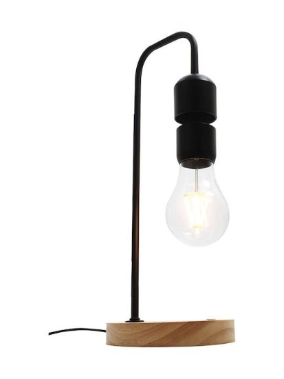 Allocacoc Levitating Light Bulb Πορτατίφ με Μαύρο Καπέλο και Μαύρη Βάση DH0296WD/LEVLAP