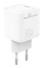 POWERTECH φορτιστής τοίχου PT-1093, USB-C, PD 30W, GaN, λευκός
