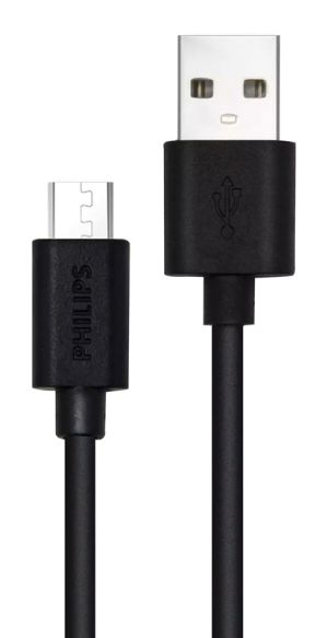 PHILIPS καλώδιο USB σε Micro USB DLC3104U-00, 2A 10W, 1.2m, μαύρο
